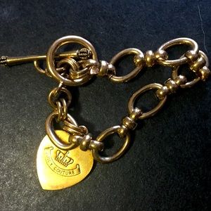 Vintage Gold Juicy Couture Toggle Clasp Charm Bracelet
